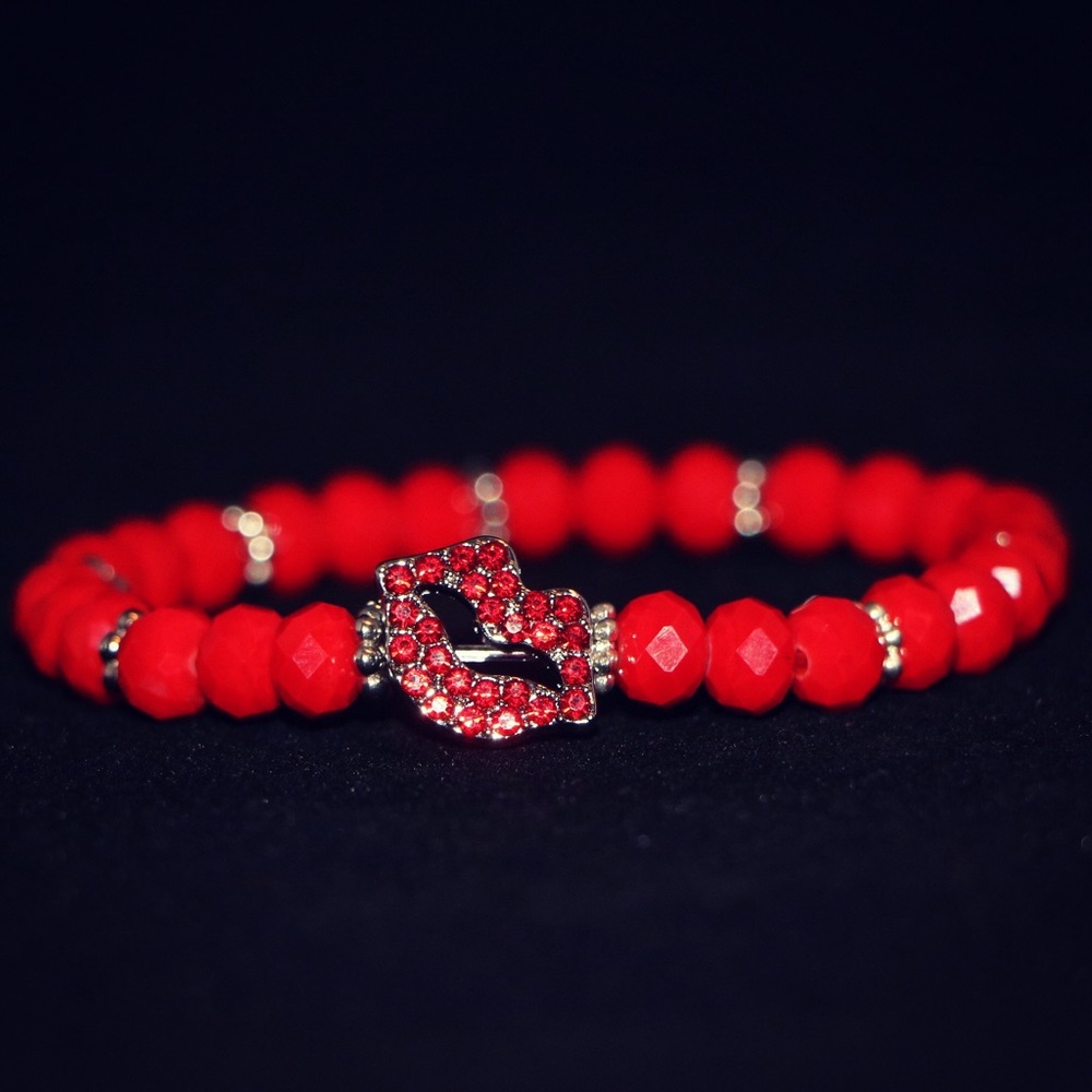 Red Lips Crystal Bracelet